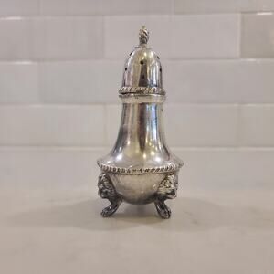 Vintage Lion Head Salt Pepper Shaker Footd Lion's Head Feet Victorian